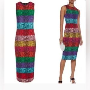 Alice + Olivia | Color Block Dress | Snake Print | Size 2